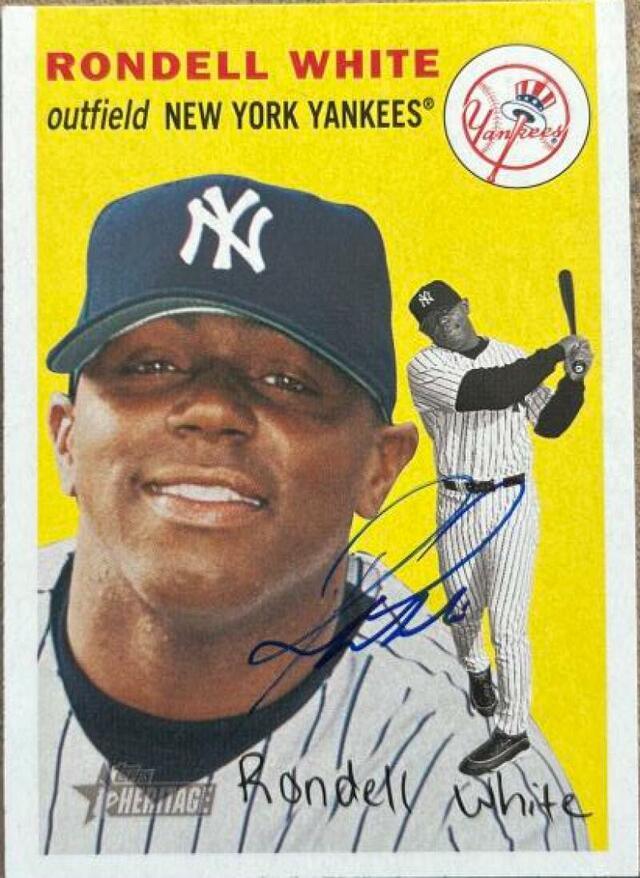 Rondell White Signed 2003 Topps Heritage Baseball Card - New York Yankees - PastPros