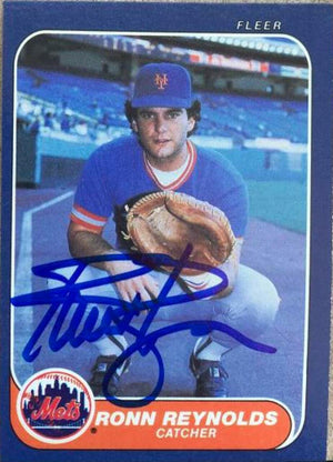 Ronn Reynolds Signed 1986 Fleer Baseball Card - New York Mets - PastPros