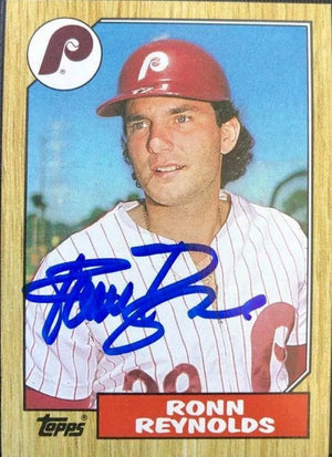 Ronn Reynolds Signed 1987 Topps Baseball Card - Philadelphia Phillies