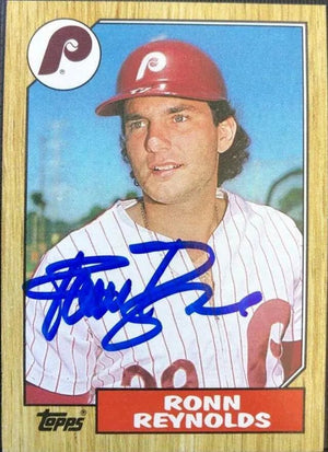 Ronn Reynolds Signed 1987 Topps Tiffany Baseball Card - Philadelphia Phillies