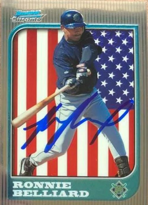 Ronnie Belliard Signed 1997 Bowman International Chrome Baseball Card - Milwaukee Brewers