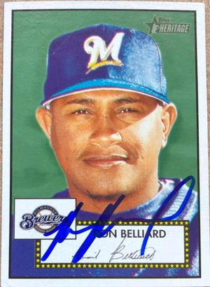 Ronnie Belliard Signed 2001 Topps Heritage Baseball Card - Milwaukee Brewers - PastPros
