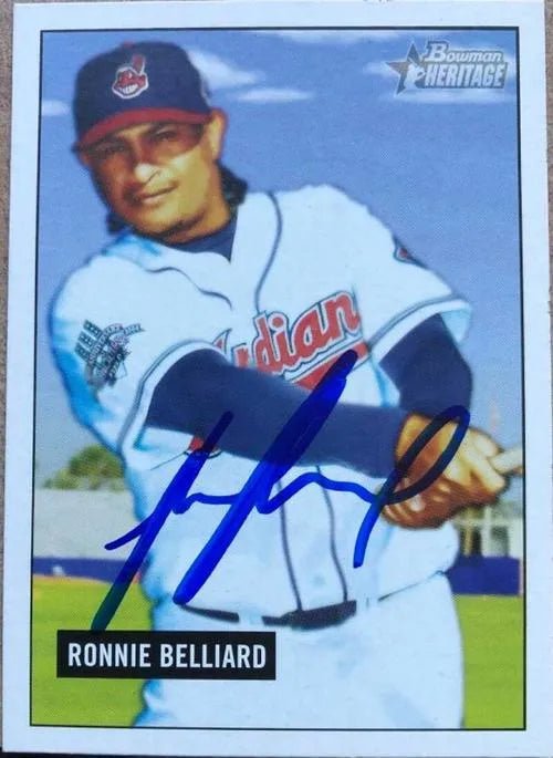 Ronnie Belliard Signed 2005 Bowman Heritage Baseball Card - Cleveland Indians