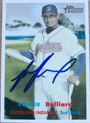 Ronnie Belliard Signed 2006 Topps Heritage Baseball Card - Cleveland Indians