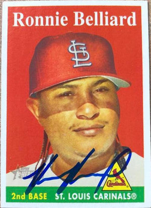 Ronnie Belliard Signed 2007 Topps Heritage Baseball Card - St Louis Cardinals - PastPros