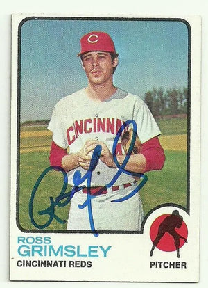 Ross Grimsley Signed 1973 Topps Baseball Card - Cincinnati Reds
