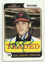 Ross Grimsley Signed 1974 Topps Baseball Card - Baltimore Orioles