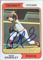 Ross Grimsley Signed 1974 Topps Baseball Card - Cincinnati Reds