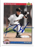 Royce Clayton Signed 1992 Upper Deck Baseball Card - San Francisco Giants