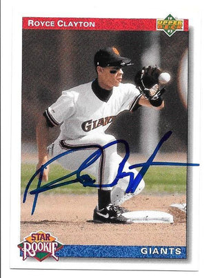 Royce Clayton Signed 1992 Upper Deck Baseball Card - San Francisco Giants - PastPros