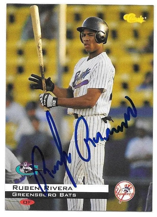 Ruben Rivera Signed 1994 Classic Baseball Card - Greensboro Bats
