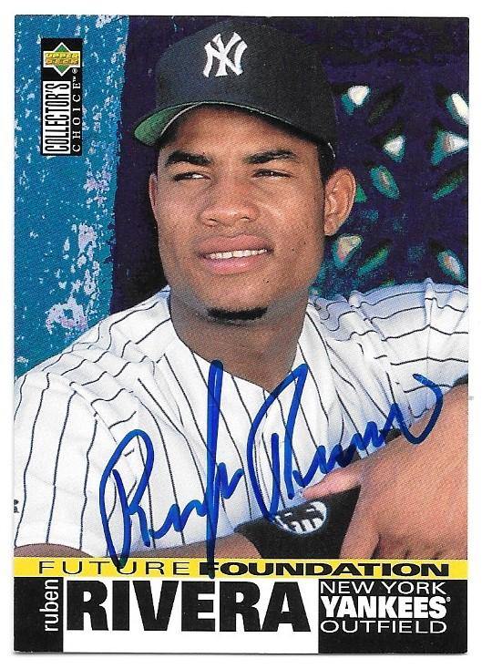Ruben Rivera Signed 1995 Collector's Choice Baseball Card - New York Yankees - PastPros
