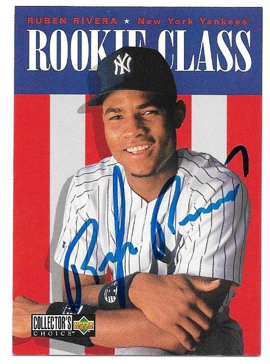 Ruben Rivera Signed 1996 Collector's Choice Baseball Card - New York Yankees - PastPros