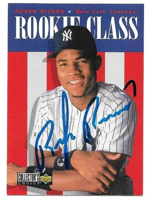 Ruben Rivera Signed 1996 Collector's Choice Baseball Card - New York Yankees