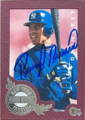 Ruben Rivera Signed 1996 E-Motion XL Baseball Card - New York Yankees