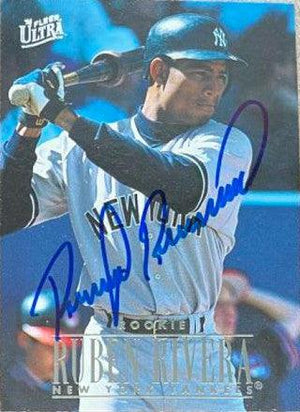 Ruben Rivera Signed 1996 Fleer Ultra Baseball Card - New York Yankees - PastPros