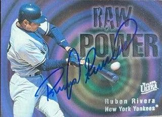 Ruben Rivera Signed 1996 Fleer Ultra Raw Power Baseball Card - New York Yankees