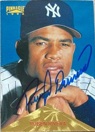 Ruben Rivera Signed 1996 Pinnacle Baseball Card - New York Yankees - PastPros