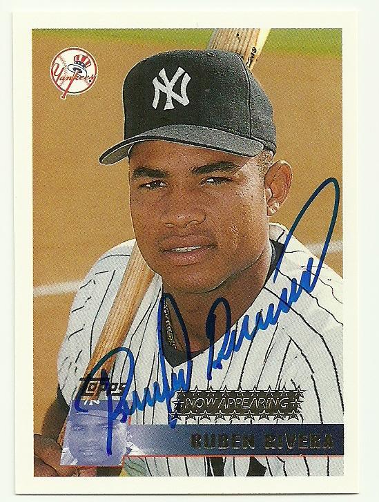 Ruben Rivera Signed 1996 Topps Baseball Card - New York Yankees - PastPros