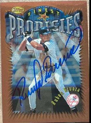 Ruben Rivera Signed 1996 Topps Finest Baseball Card - New York Yankees - PastPros