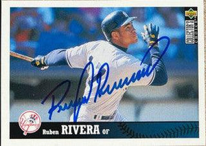 Ruben Rivera Signed 1997 Collector's Choice Baseball Card - New York Yankees - PastPros