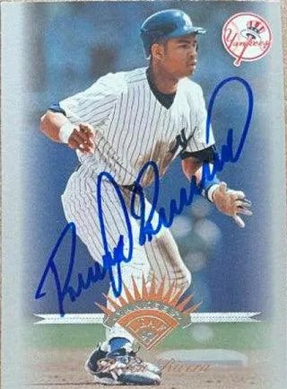 Ruben Rivera Signed 1997 Leaf Baseball Card - New York Yankees