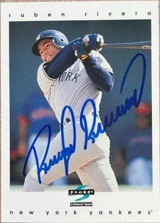Ruben Rivera Signed 1997 Score Baseball Card - New York Yankees