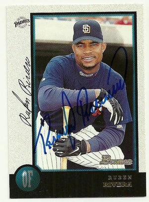 Ruben Rivera Signed 1998 Bowman Baseball Card - San Diego Padres