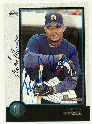 Ruben Rivera Signed 1998 Bowman Baseball Card - San Diego Padres - PastPros
