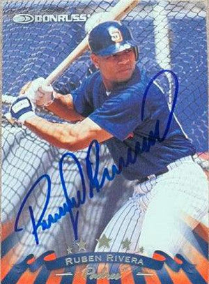 Ruben Rivera Signed 1998 Donruss Baseball Card - San Diego Padres - PastPros