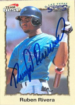 Ruben Rivera Signed 1998 Team Best Baseball Card - Las Vegas Stars - PastPros