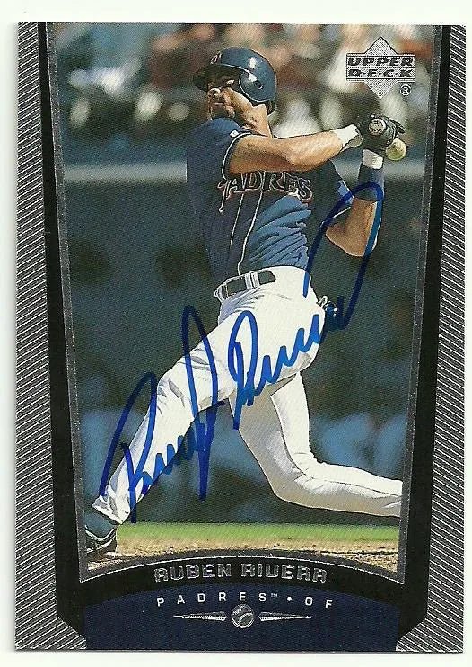 Ruben Rivera Signed 1999 Upper Deck Baseball Card - San Diego Padres