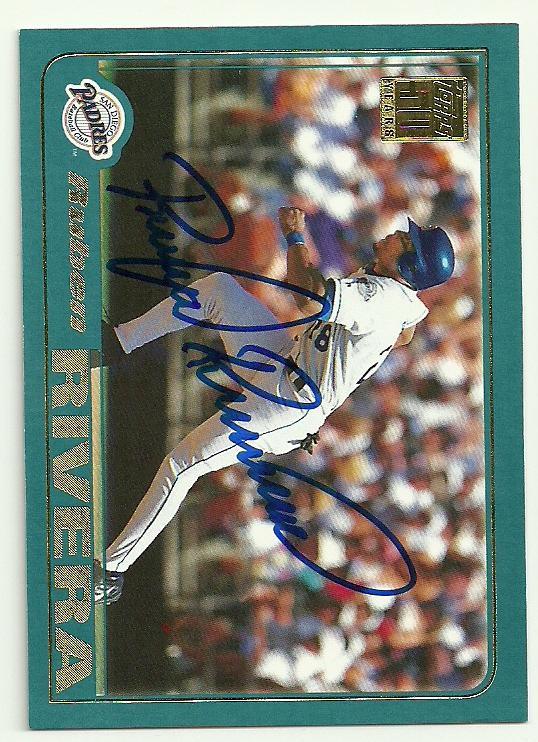 Ruben Rivera Signed 2001 Topps Baseball Card - San Diego Padres - PastPros