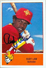 Rudy Law Signed 1978 Cramer Baseball Card - Albuquerque Dukes - PastPros