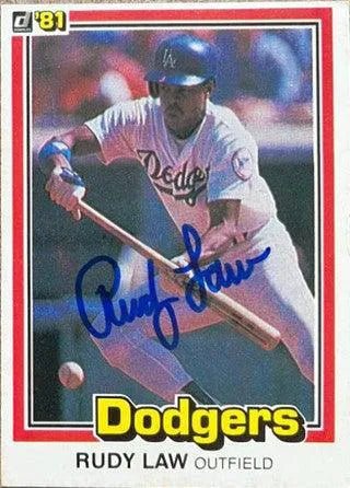 Rudy Law Signed 1981 Donruss Baseball Card - Los Angeles Dodgers