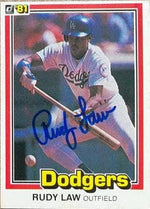 Rudy Law Signed 1981 Donruss Baseball Card - Los Angeles Dodgers