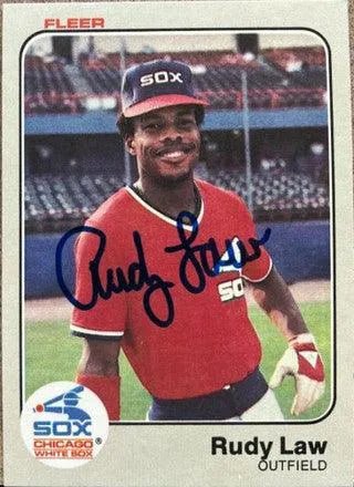 Rudy Law Signed 1983 Fleer Baseball Card - Chicago White Sox