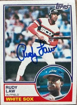 Rudy Law Signed 1983 Topps Baseball Card - Chicago White Sox
