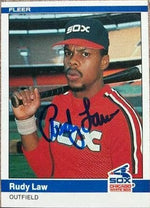 Rudy Law Signed 1984 Fleer Baseball Card - Chicago White Sox