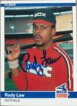 Rudy Law Signed 1984 Fleer Baseball Card - Chicago White Sox - PastPros