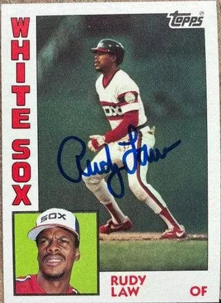 Rudy Law Signed 1984 Topps Baseball Card - Chicago White Sox
