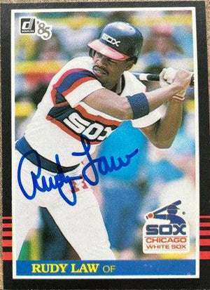 Rudy Law Signed 1985 Donruss Baseball Card - Chicago White Sox - PastPros