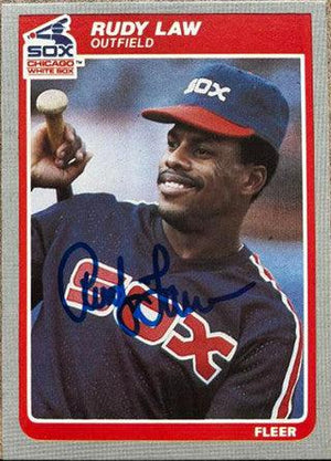 Rudy Law Signed 1985 Fleer Baseball Card - Chicago White Sox - PastPros