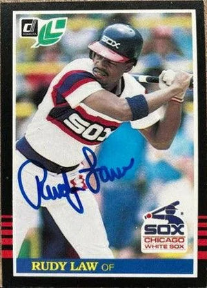 Rudy Law Signed 1985 Leaf Baseball Card - Chicago White Sox