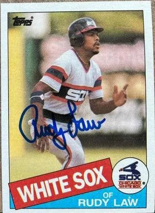 Rudy Law Signed 1985 Topps Baseball Card - Chicago White Sox