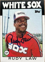 Rudy Law Signed 1986 Topps Baseball Card - Chicago White Sox