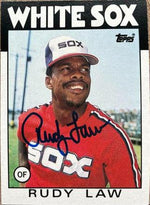 Rudy Law Signed 1986 Topps Baseball Card - Chicago White Sox - PastPros