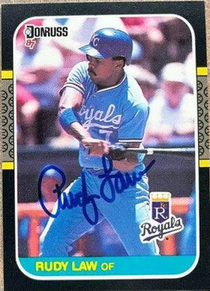 Rudy Law Signed 1987 Donruss Baseball Card - Kansas City Royals