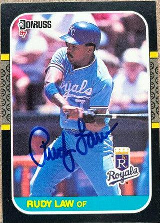 Rudy Law Signed 1987 Donruss Baseball Card - Kansas City Royals - PastPros