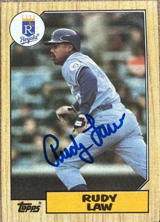 Rudy Law Signed 1987 Topps Baseball Card - Kansas City Royals - PastPros